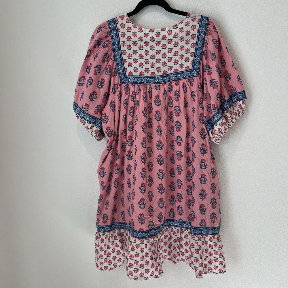 Old Navy Puff-Sleeve Printed Mini Swing Dress size XL Boho Resortwear Summer - Picture 9 of 11